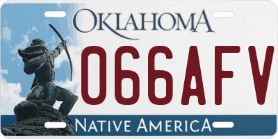 OK license plate 066AFV
