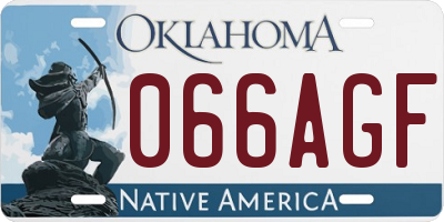 OK license plate 066AGF