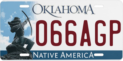 OK license plate 066AGP