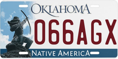 OK license plate 066AGX