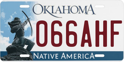 OK license plate 066AHF