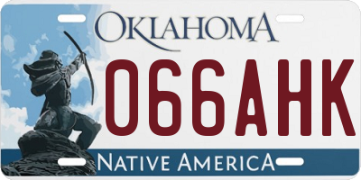 OK license plate 066AHK
