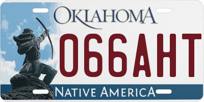 OK license plate 066AHT