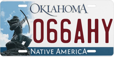 OK license plate 066AHY