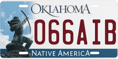 OK license plate 066AIB