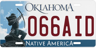 OK license plate 066AID