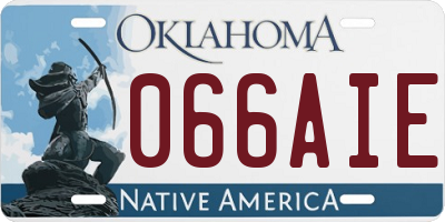 OK license plate 066AIE