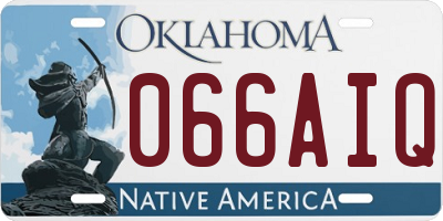OK license plate 066AIQ