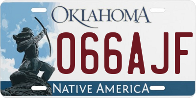 OK license plate 066AJF