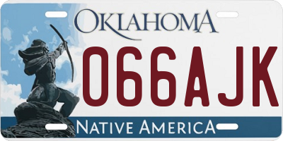 OK license plate 066AJK