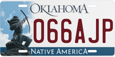 OK license plate 066AJP