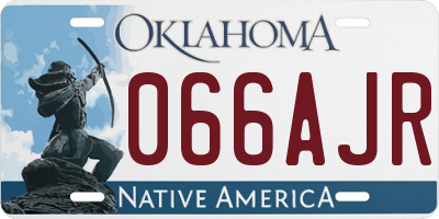 OK license plate 066AJR