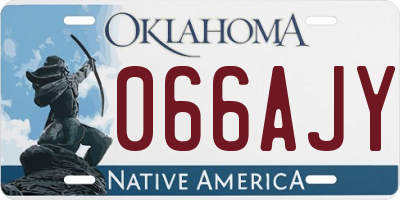 OK license plate 066AJY