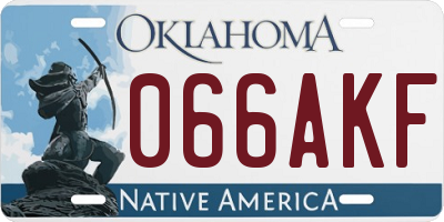 OK license plate 066AKF