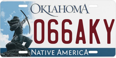 OK license plate 066AKY