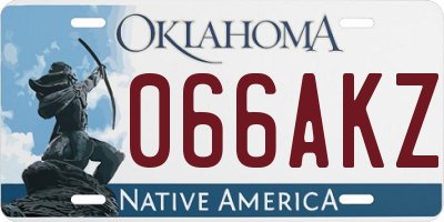 OK license plate 066AKZ