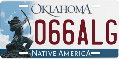 OK license plate 066ALG