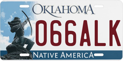 OK license plate 066ALK