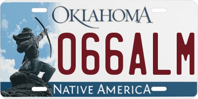 OK license plate 066ALM