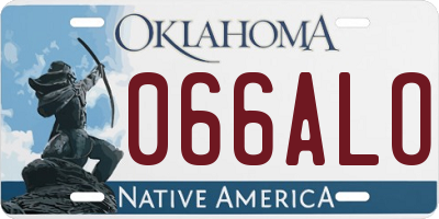 OK license plate 066ALO