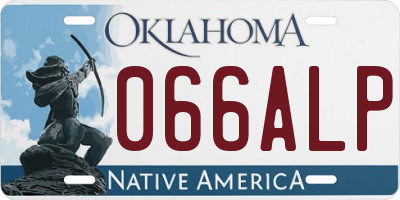 OK license plate 066ALP