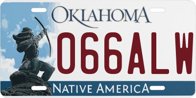 OK license plate 066ALW