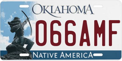 OK license plate 066AMF