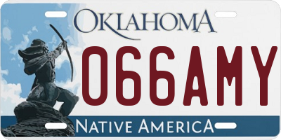 OK license plate 066AMY