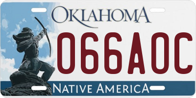 OK license plate 066AOC