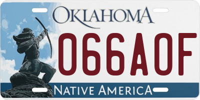 OK license plate 066AOF
