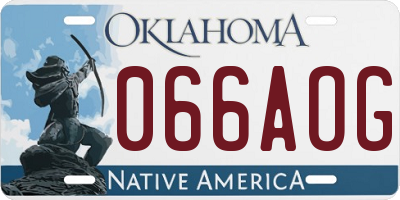 OK license plate 066AOG