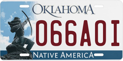 OK license plate 066AOI