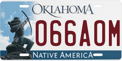 OK license plate 066AOM