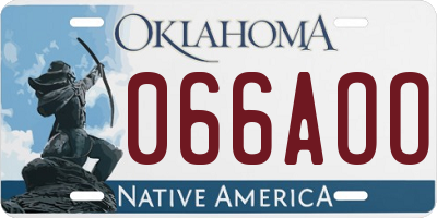 OK license plate 066AOO