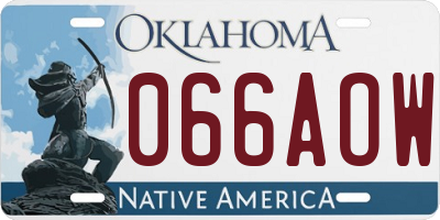 OK license plate 066AOW