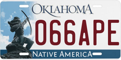 OK license plate 066APE