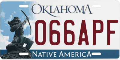 OK license plate 066APF