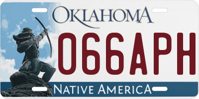 OK license plate 066APH