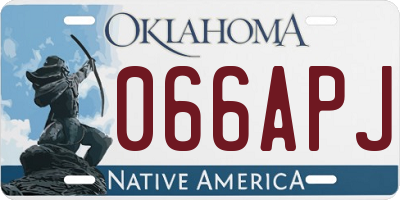 OK license plate 066APJ