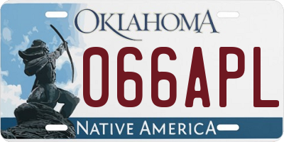 OK license plate 066APL
