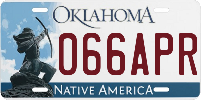 OK license plate 066APR