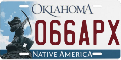 OK license plate 066APX