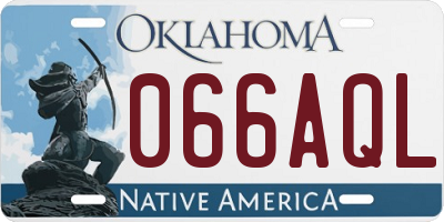 OK license plate 066AQL