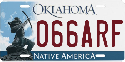 OK license plate 066ARF