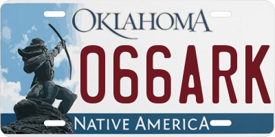 OK license plate 066ARK