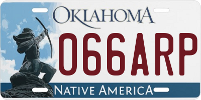 OK license plate 066ARP