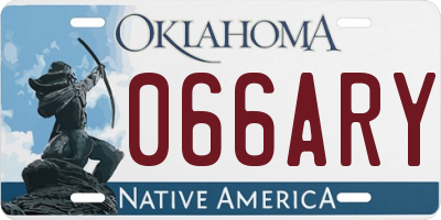 OK license plate 066ARY