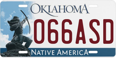 OK license plate 066ASD