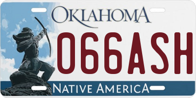 OK license plate 066ASH