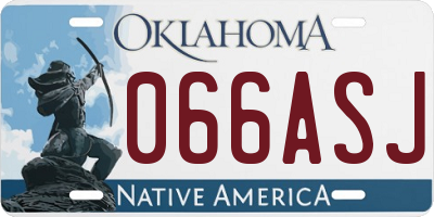 OK license plate 066ASJ